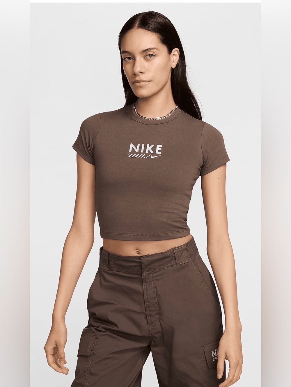 Nike Women’s Short Sleeve, Cropped Logo Tee, Size Medium